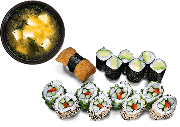 Produktbild Single Vegetarier Menü + Miso Suppe